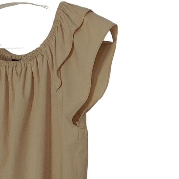 NWT DKNY Straw black off shoulder elastic neckline tiered short sleeves - Picture 8 of 16